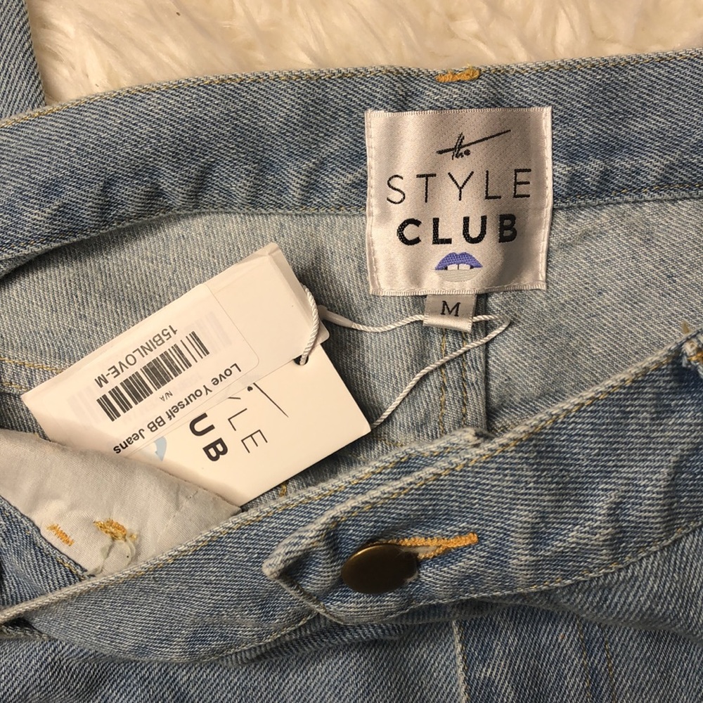 Heart Patterned Light Blue Jeans - Picture 5 of 6